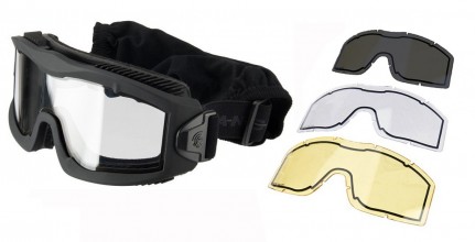 Airsoft Mask AERO Series Thermal black 3 lenses