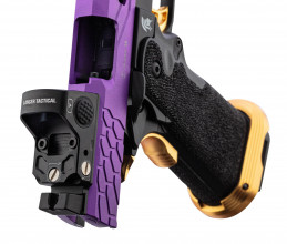 Photo PG9003-09 Airsoft GBB Stryk Hi-Capa 5.1 Purple and Gold Lancer Tactical Pistol with RMR